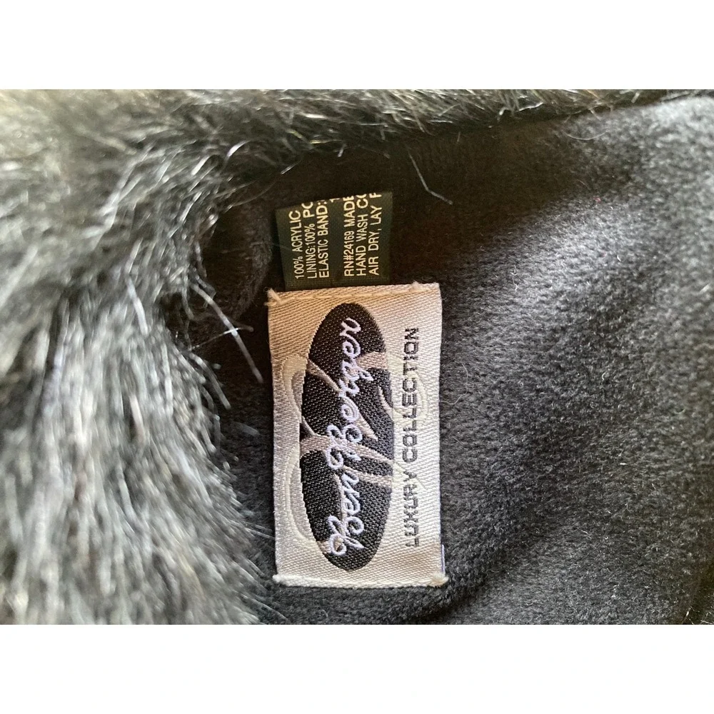 Ben Berger Luxury Collection Black Faux Fur Headband Winter Ear Warmer RN24169